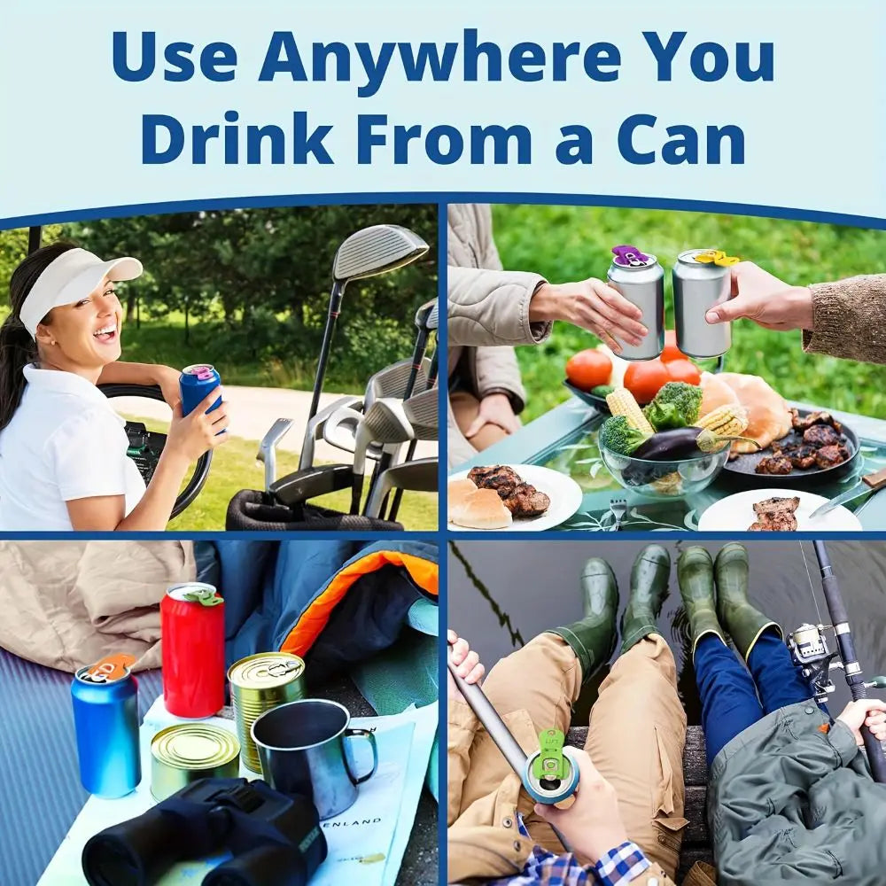 Colorful Reusable Can Opener & Dustproof Drink Protector – 1/6/12 Pcs, Easy & Practical for Camping & Beer