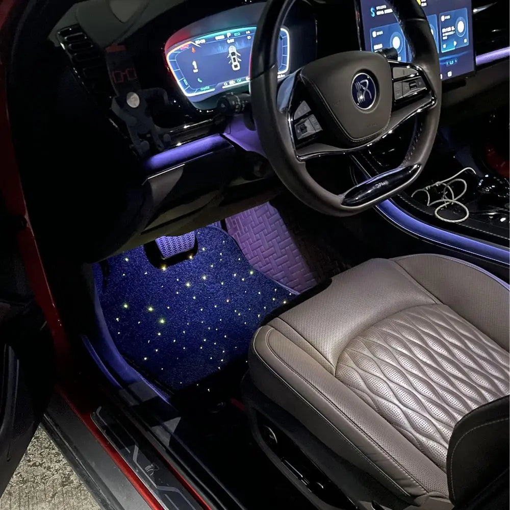Fiber Optic Star Light Car Mats – Waterproof LED Twinkle Rugs with APP & Remote Control Effects