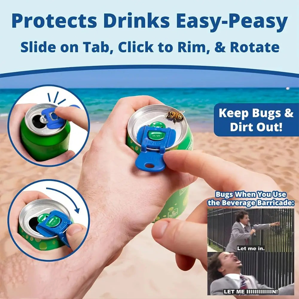 Colorful Reusable Can Opener & Dustproof Drink Protector – 1/6/12 Pcs, Easy & Practical for Camping & Beer