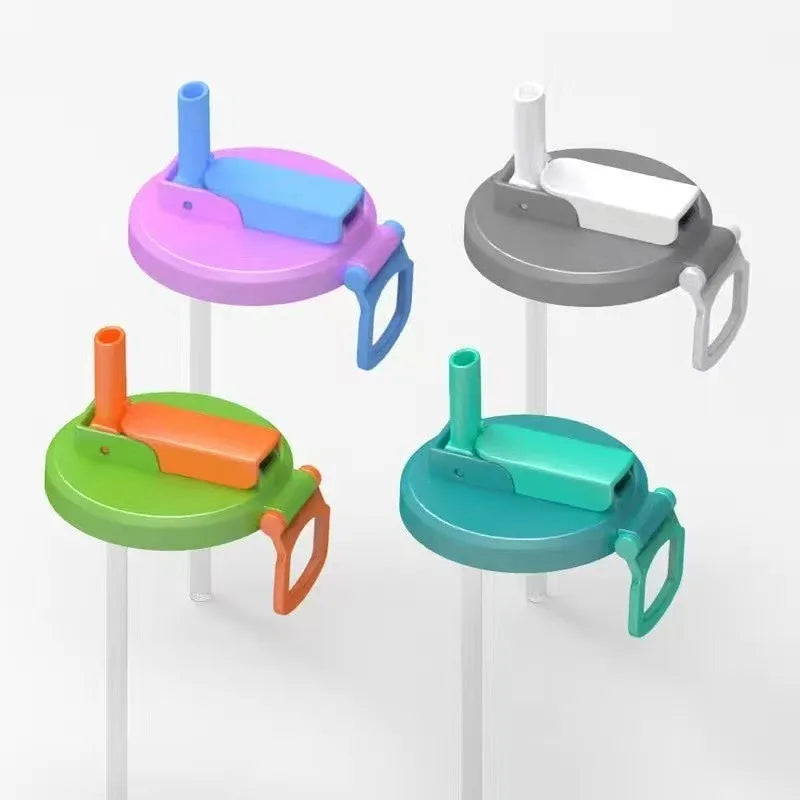 2025 Reusable Soda Can Lid with Silicone Straw Portable Leakproof Cover for Beer, Juice & Beverages (1pc with 2 Straws)