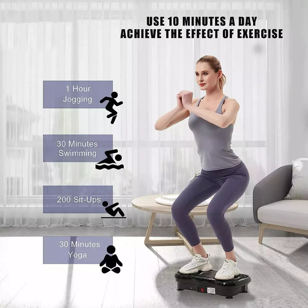 Vibration Plate Exercise Machine with 99 Speed Levels, Bluetooth Speaker & Resistance Bands