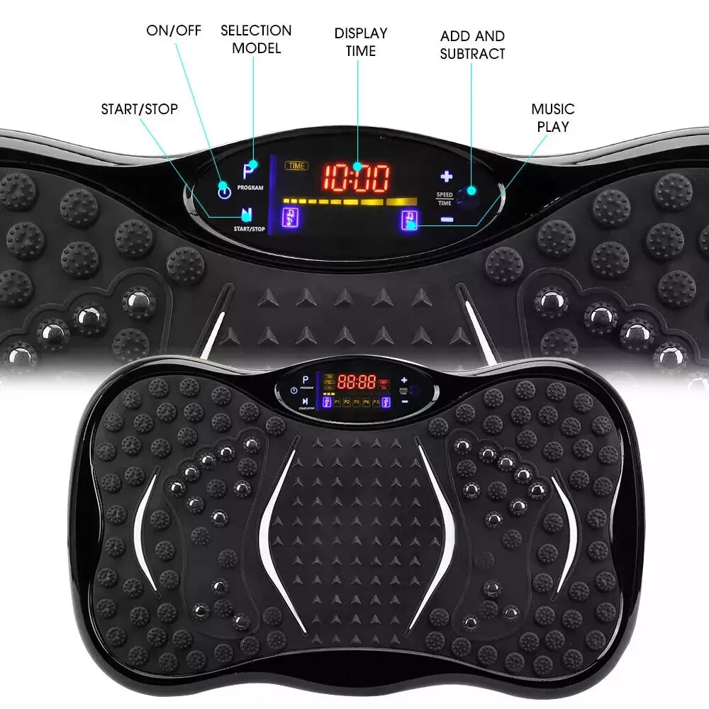 Vibration Plate Exercise Machine with 99 Speed Levels, Bluetooth Speaker & Resistance Bands