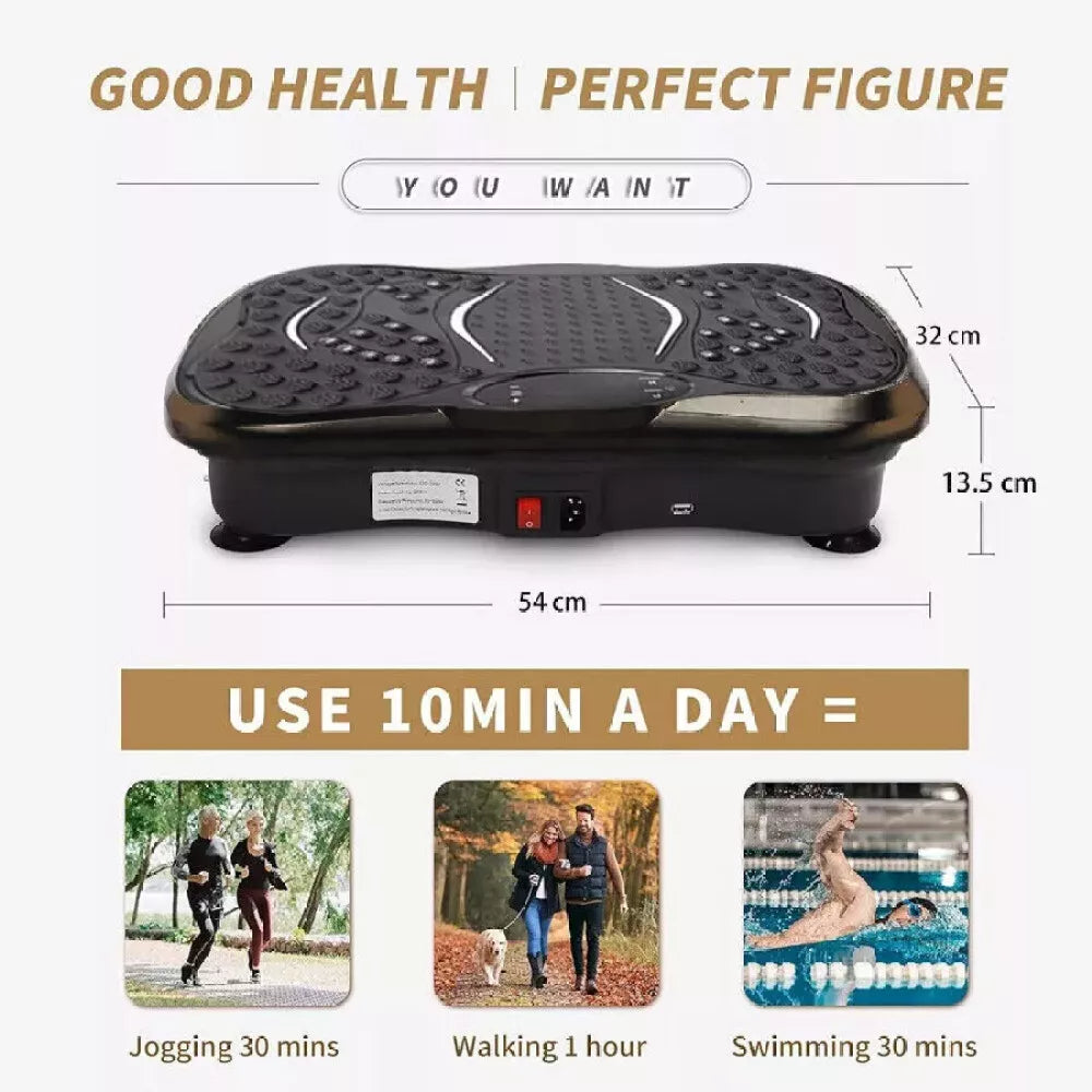 Vibration Plate Exercise Machine with 99 Speed Levels, Bluetooth Speaker & Resistance Bands