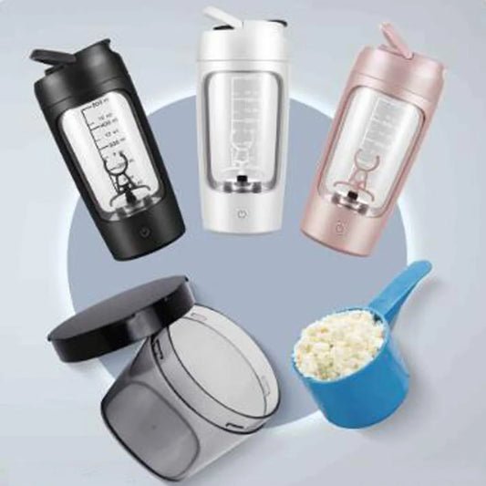 Electric Protein Shaker Bottle 650ml Portable Rechargeable Blender Cup with Automatic Self-Stirring for Fitness & Gym
