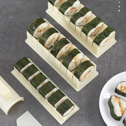 Sushi Maker Kit – Plastic Molds for Kimbap & Sushi Rolls (Round, Square, Heart & Cake Roll Shapes)