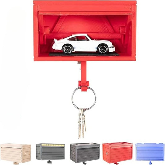 Car Garage Key Holder – 3D Wall Organizer with Opening Door & Easy Installation