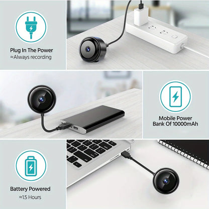 2K/3MP Mini Wireless FHD Surveillance Camera with Night Vision, Motion Detection, and Remote Monitoring