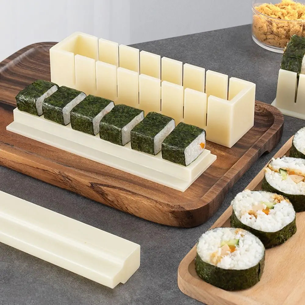 Sushi Maker Kit – Plastic Molds for Kimbap & Sushi Rolls (Round, Square, Heart & Cake Roll Shapes)