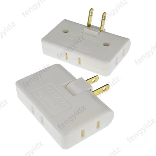 3-in-1 Rotatable Wall Socket Adapter 180° US 2-Pin Power Extender Plug for USA, Canada & Mexico