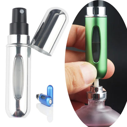 Portable Refillable Mini Perfume Atomizer - 5ml/8ml Travel Spray Bottle for Cologne & Oils