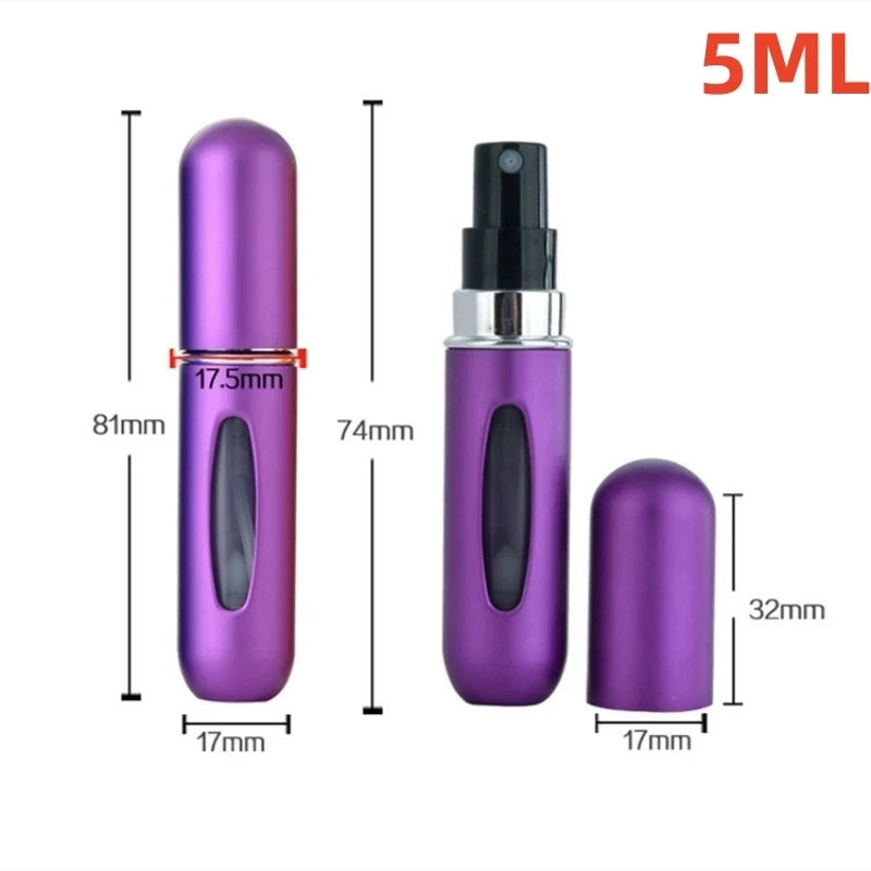 Portable Refillable Mini Perfume Atomizer - 5ml/8ml Travel Spray Bottle for Cologne & Oils