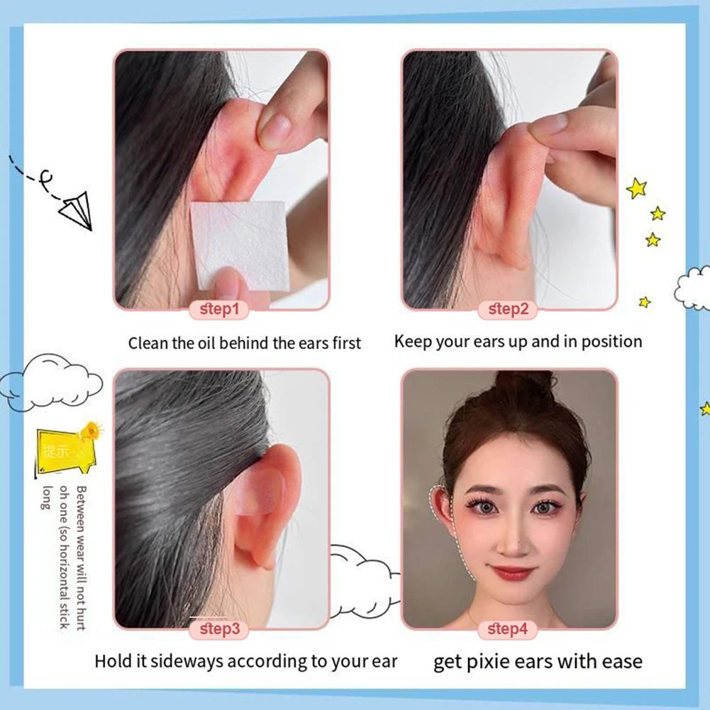 6/30/60/120PC Invisible Ear Correction Tape – Protruding & Elf Ear Aesthetic Stickers, Makeup Tool Patches