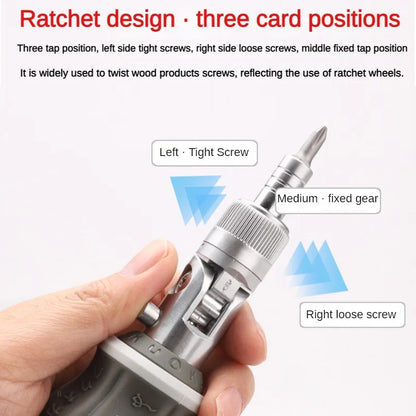 Multifunctional 8-in-1 Ratchet Screwdriver – 180° Adjustable Angle Mini Maintenance Tool Set