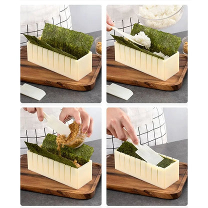 Sushi Maker Kit – Plastic Molds for Kimbap & Sushi Rolls (Round, Square, Heart & Cake Roll Shapes)