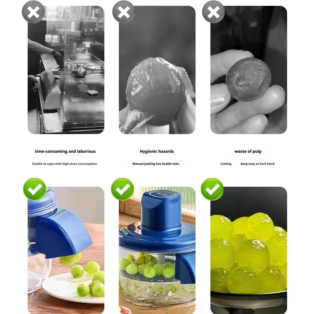 Automatic Electric Grape Peeler Machine Hands-Free Berry & Fruit Skin Remover, Effortless Fruit Prep Tool