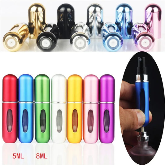 Portable Refillable Mini Perfume Atomizer - 5ml/8ml Travel Spray Bottle for Cologne & Oils