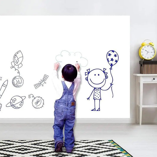 Electrostatic Whiteboard Wall Sticker – Removable Kids’ Writing & Drawing Board, No-Damage Wall Painting Sheet