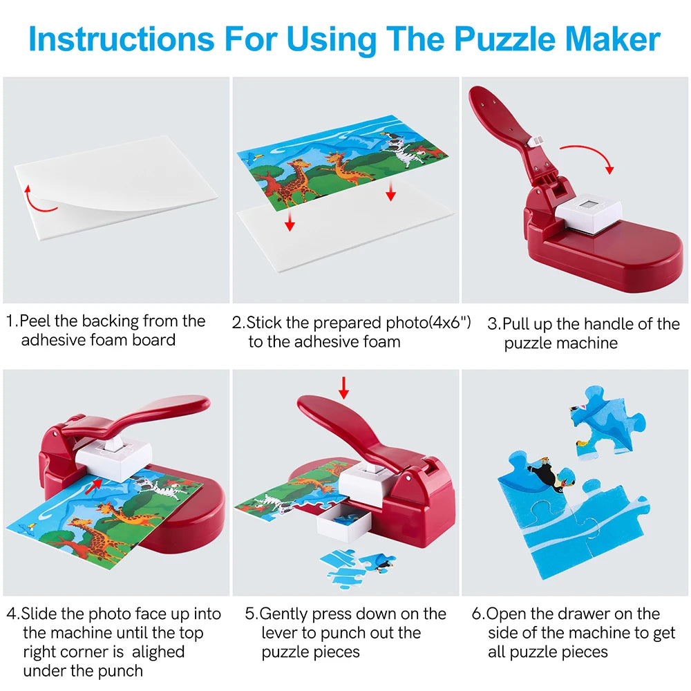 DIY Jigsaw Puzzle Maker – Photo Cutter Machine for 4x6" Puzzles, Handmade Kids’ Toy