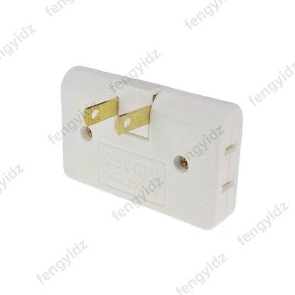 3-in-1 Rotatable Wall Socket Adapter 180° US 2-Pin Power Extender Plug for USA, Canada & Mexico