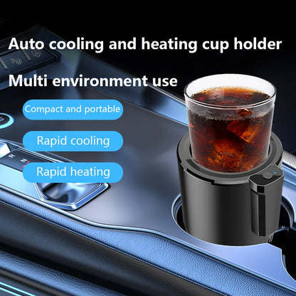 2-in-1 Smart Car Cup Warmer & Cooler 12V-24V Touch Screen Temp Display for Travel & Summer