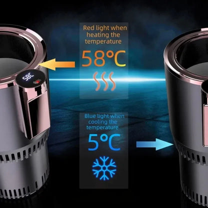 2-in-1 Car Cup Holder Cooler & Warmer 12V Smart Temperature Control Mug for Travel, Office & Home