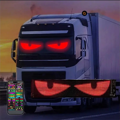 Flexible LED Car Windshield Display – Evil Eyes Pixel Matrix Screen for Cars