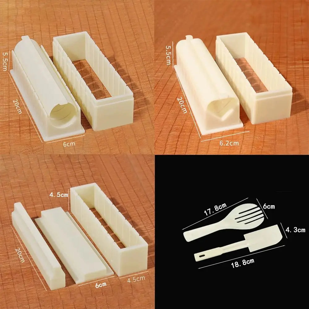 Sushi Maker Kit – Plastic Molds for Kimbap & Sushi Rolls (Round, Square, Heart & Cake Roll Shapes)