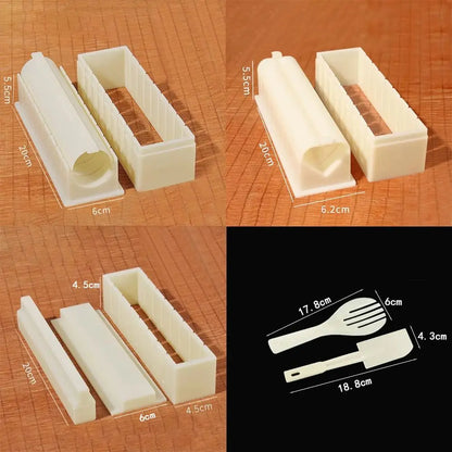 Sushi Maker Kit – Plastic Molds for Kimbap & Sushi Rolls (Round, Square, Heart & Cake Roll Shapes)