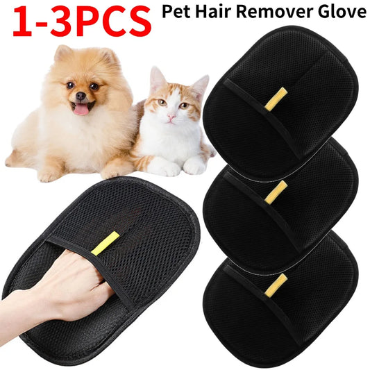 Pet Hair Remover Gloves Deshedding Mitt for Dogs, Cats & Rabbits Long/Short/Curly Hair