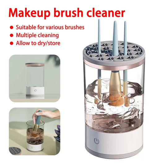 3-in-1 Automatic Electric Makeup Brush Cleaner & Dryer with Portable Holder Stand