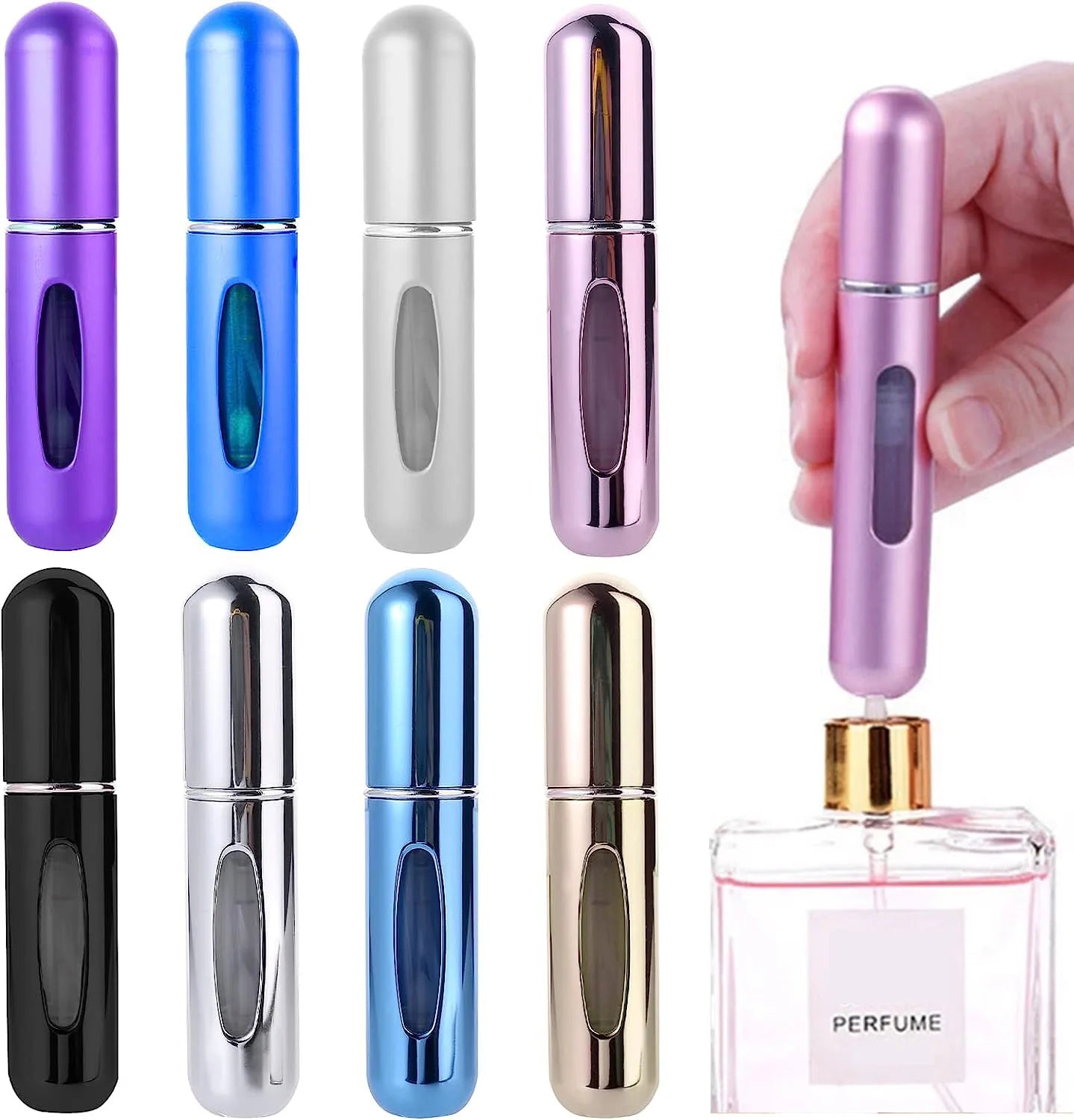 Portable Refillable Mini Perfume Atomizer 5ml & 8ml Travel Spray Bottle