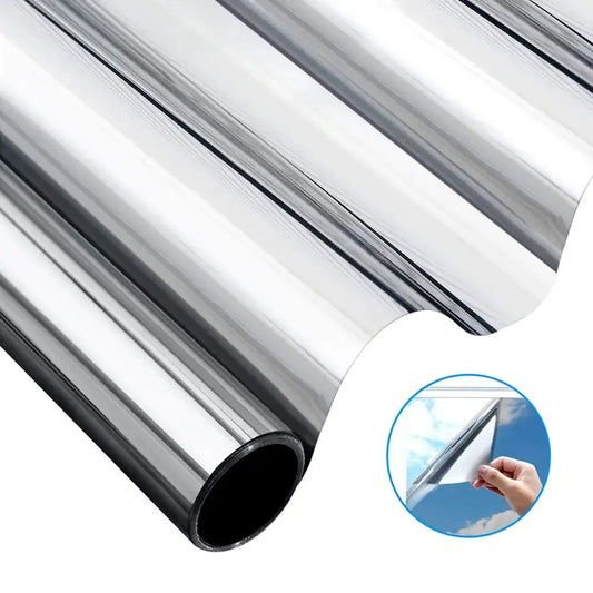 One Way Mirror Window Film Privacy Tint Reflective Solar Glass Sticker Silver Vinyl Self-Adhesive