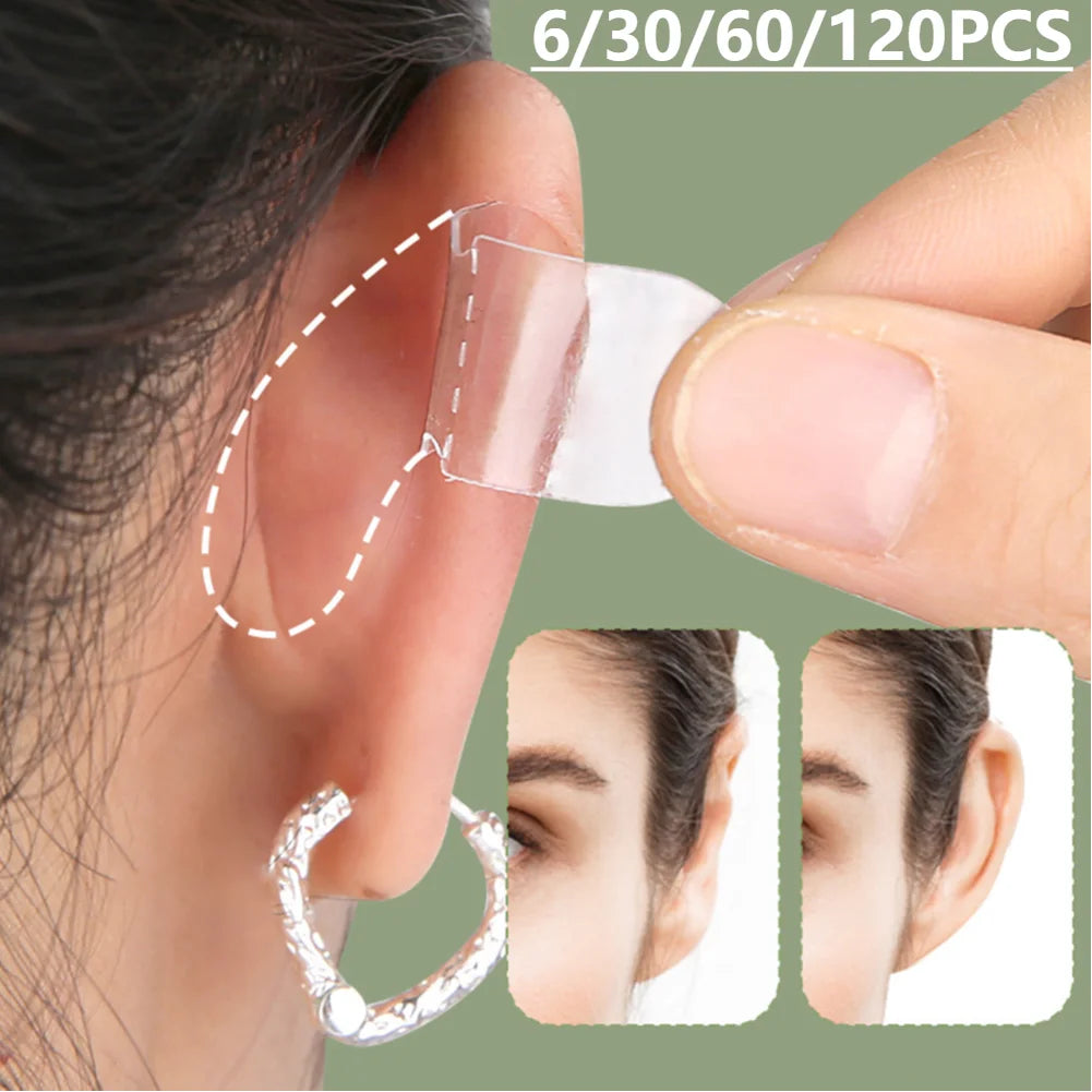 6/30/60/120PC Invisible Ear Correction Tape – Protruding & Elf Ear Aesthetic Stickers, Makeup Tool Patches