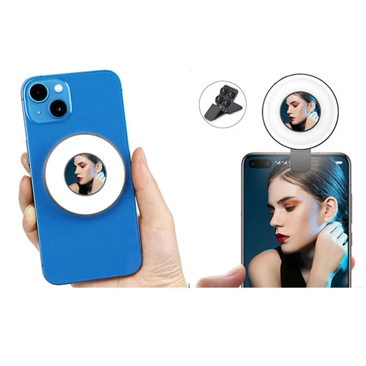Magnetic Clip-on Smartphone Selfie Light LED Ring Fill Light for MagSafe iPhone 12/13/14 Series & Android, Rechargeable