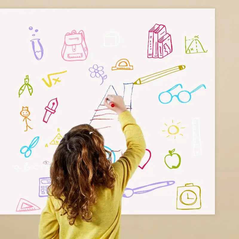 Electrostatic Whiteboard Wall Sticker – Removable Kids’ Writing & Drawing Board, No-Damage Wall Painting Sheet