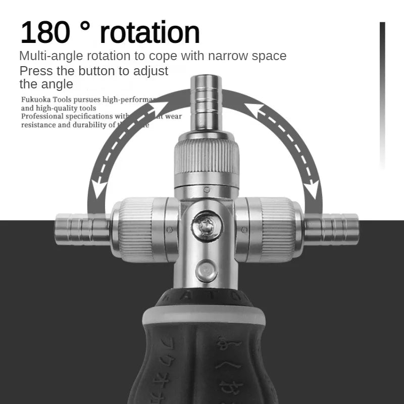 Multifunctional 8-in-1 Ratchet Screwdriver – 180° Adjustable Angle Mini Maintenance Tool Set
