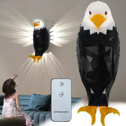 3D Eagle Wall Lamp Projector Modern Animal Shape Creative Light for Home Decor, Halloween & Christmas Atmosphere