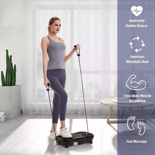 Vibration Plate Exercise Machine with 99 Speed Levels, Bluetooth Speaker & Resistance Bands