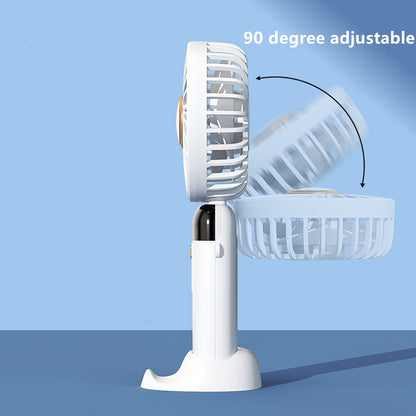 USB Rechargeable Folding Fan with 5 Speed Levels and Digital Display