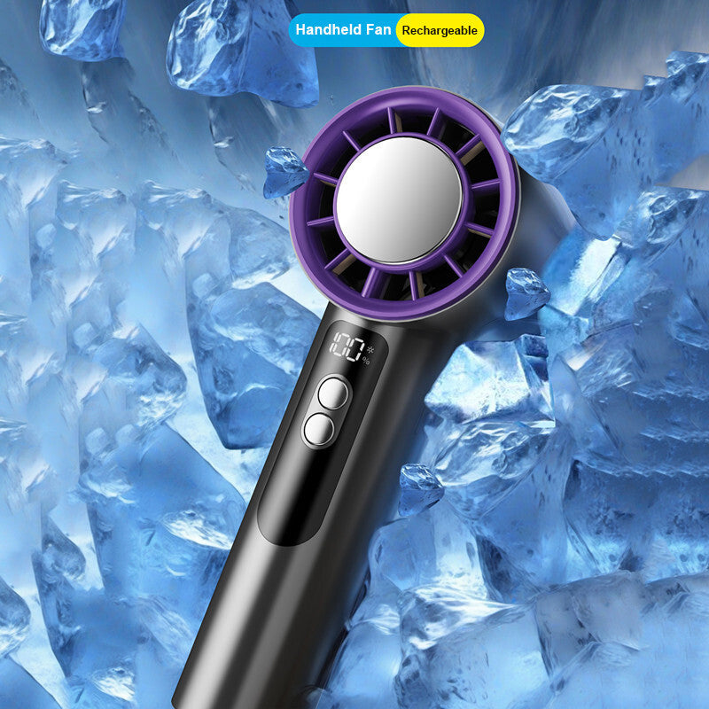 USB Rechargeable Folding Fan with 5 Speed Levels and Digital Display